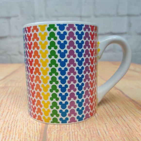 Rainbow Disney collection Mickey Mouse ears coffee mug cup pride love ally 14 oz - Picture 5 of 6